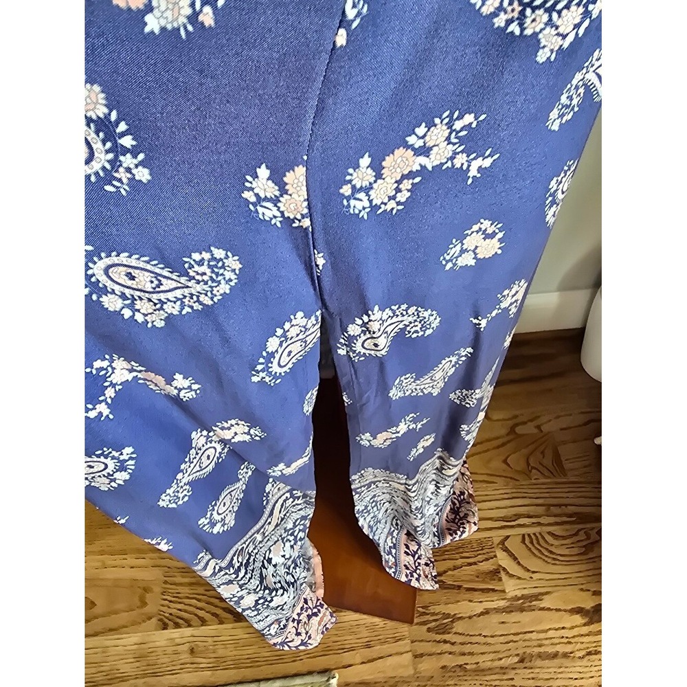 NATURAL LIFE Nadia Blue Paisley Floral Tie Back Halter Maxi Dress SZ XL Boho - Picture 6 of 8